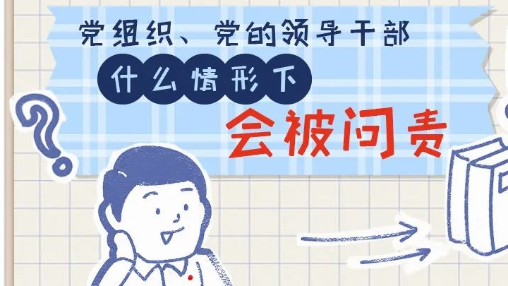 一定之规•纪检监察干部必读丨党组织、党的领导干部什么情形下会被问责